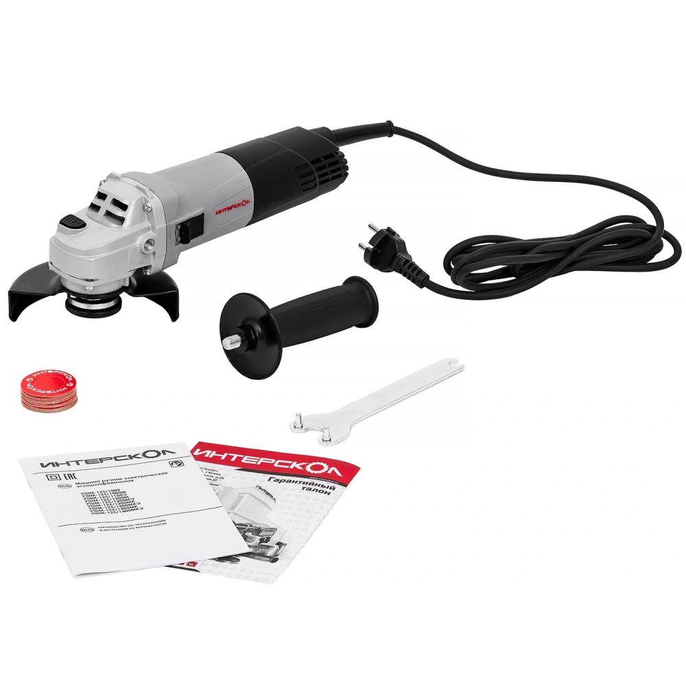 Угловая шлифмашина ИНТЕРСКОЛ УШМ-125/1000, 1010 Вт, 125 мм, 11000 об/мин (343.0.0.60)