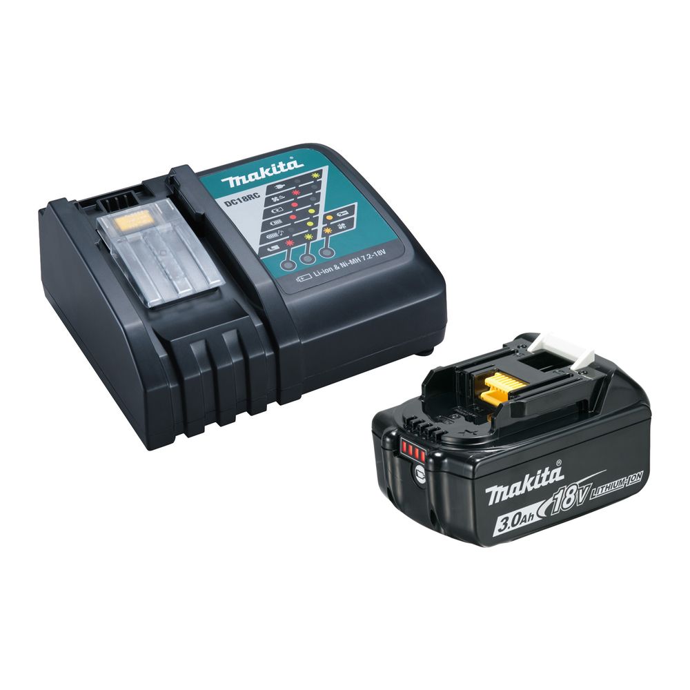 Набор Makita: аккумулятор BL1830B, Li-Ion, 18 В, 3 Ач и зарядное устройство DC18RC, 7.2-18 В, 3 А, 191A24-4