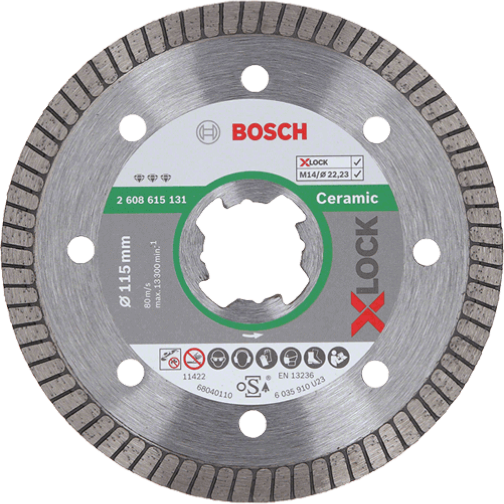 Алмазный диск Bosch X-LOCK Best for Ceramic Extraclean Turbo 115 x 22,23 x 1,4 x 7мм (2608615131)