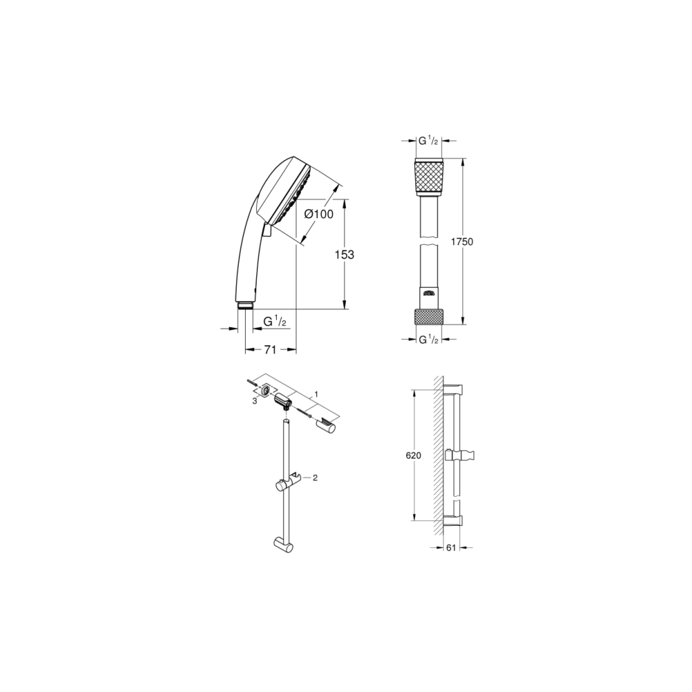 Готовый комплект для ванной комнаты GROHE Eurosmart Cosmopolitan, хром (NB0001-2)
