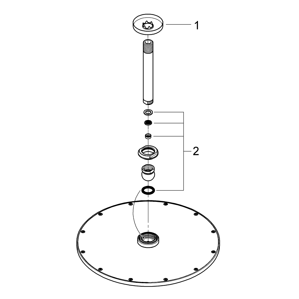 Верхний душ GROHE Rainshower Cosmopolitan 310, 8 л/мин, 1 режим, 142 мм, суперсталь (26067DC0)