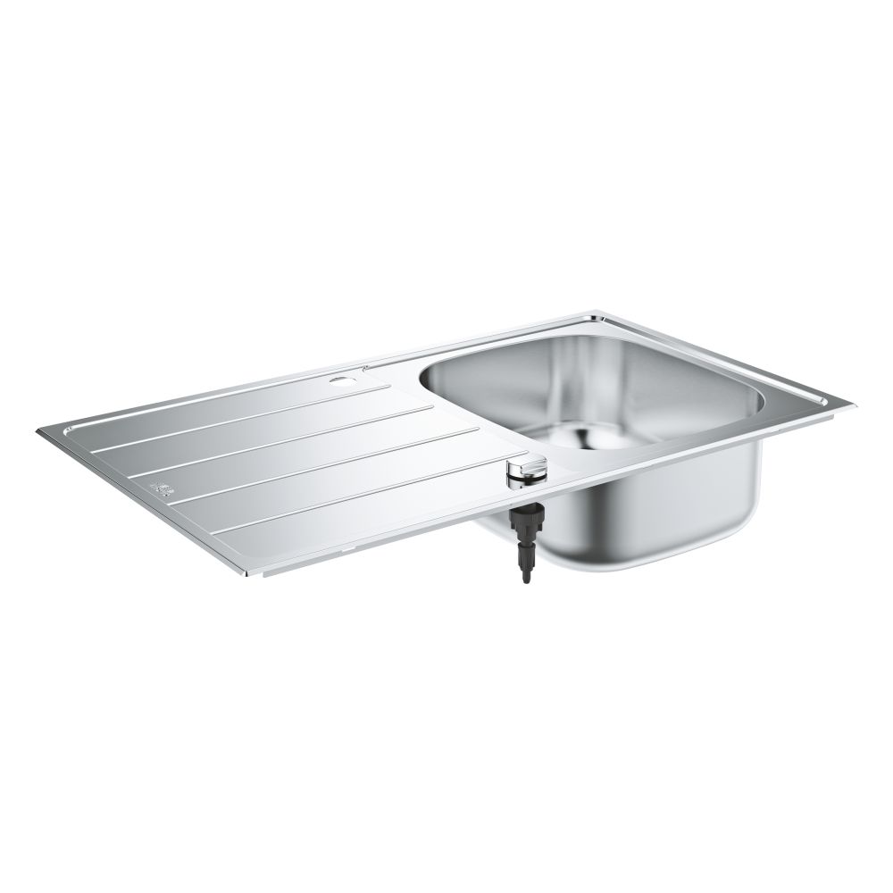 Мойка GROHE K200 45-S 86/50 1.0 с корзинчатым вентилем, нержавеющая сталь (31552SD1)