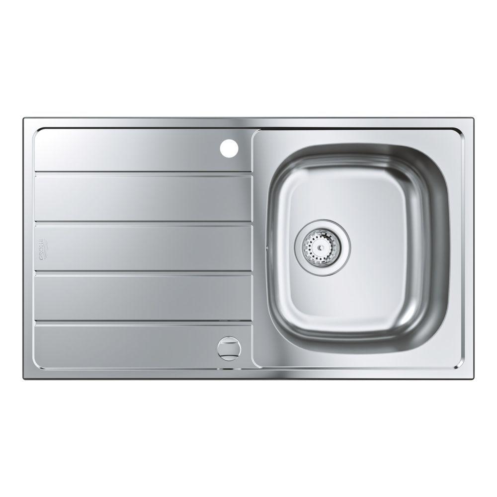 Мойка GROHE K200 45-S 86/50 1.0 с корзинчатым вентилем, нержавеющая сталь (31552SD1)