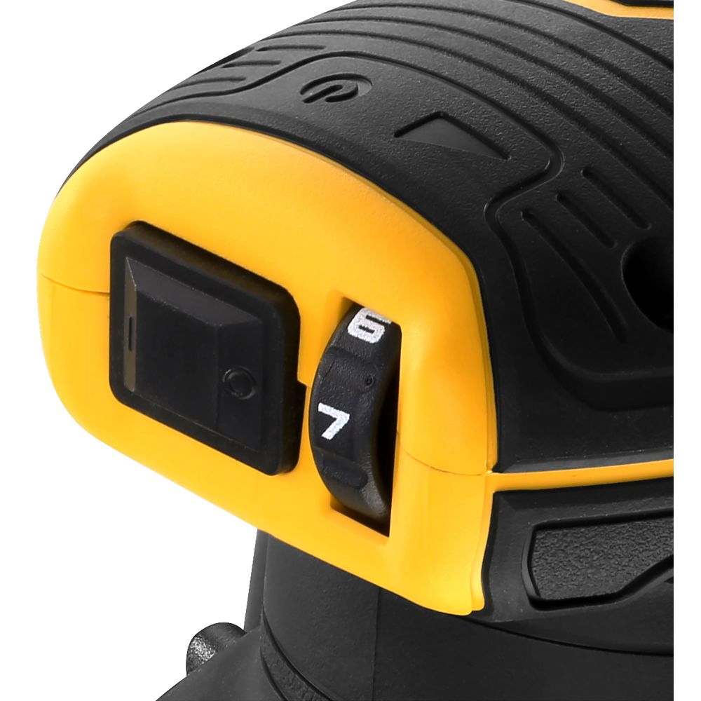 Аккумуляторная эксцентриковая шлифмашина DEWALT DCW210P1, 18 В, 125 мм, 12000 кол/мин, с АКБ 5 Ач и ЗУ