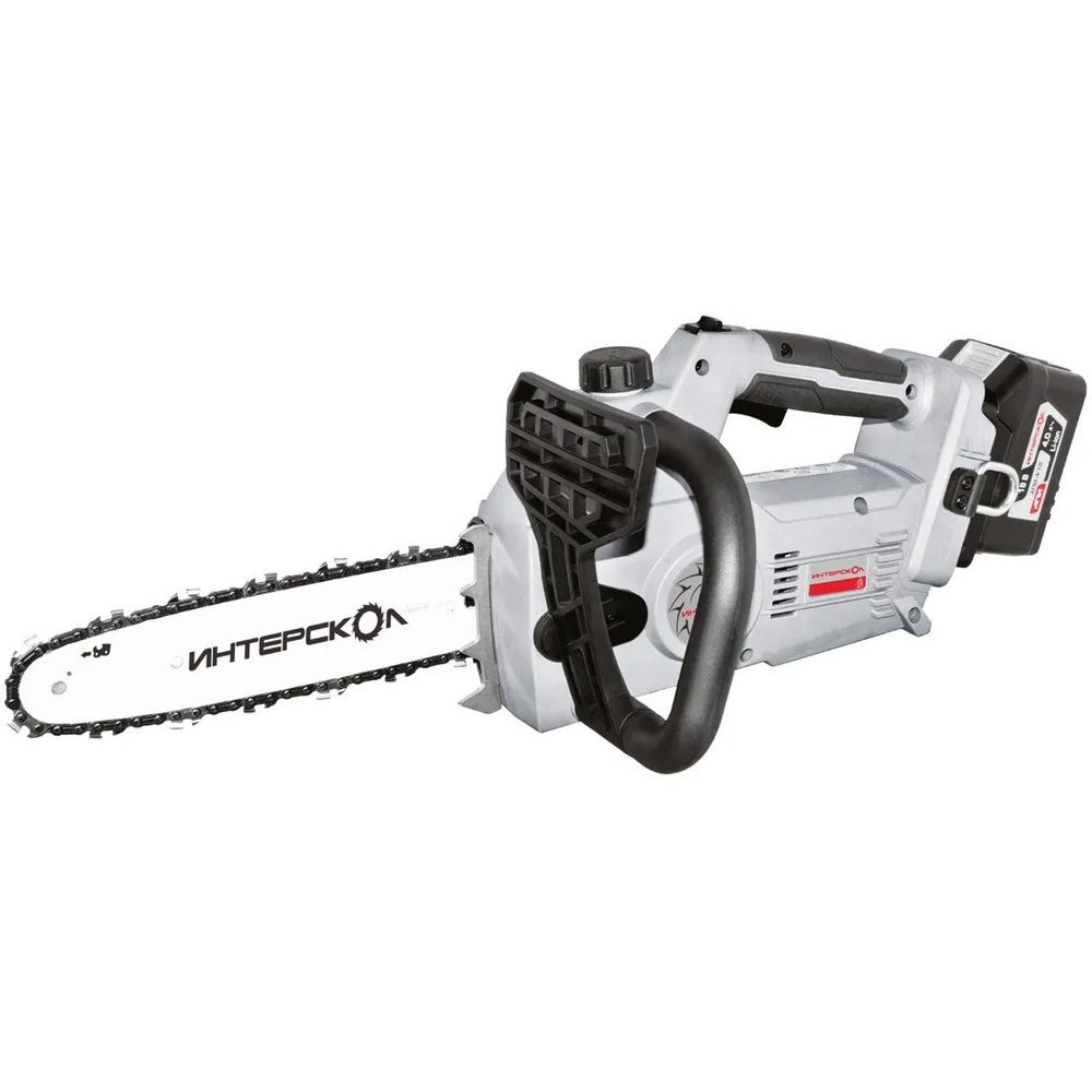 Аккумуляторная цепная пила ИНТЕРСКОЛ ПЦА-10/18В, 18 В, 25.4 см, 10 м/с, с АКБ 4 Ач и ЗУ (696.4.1.70)