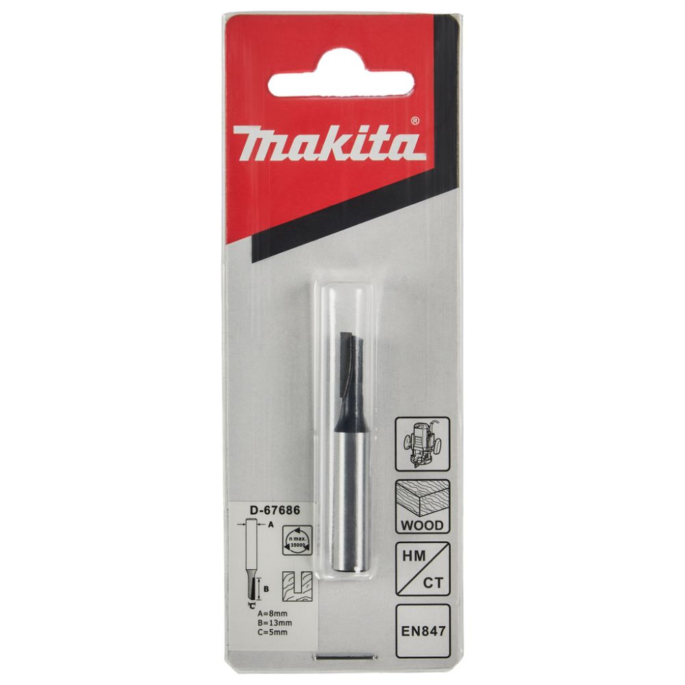 Фреза пазовая с 1 режущей кромкой Makita "Эконом" 5x13x8x48x1T, D-67686