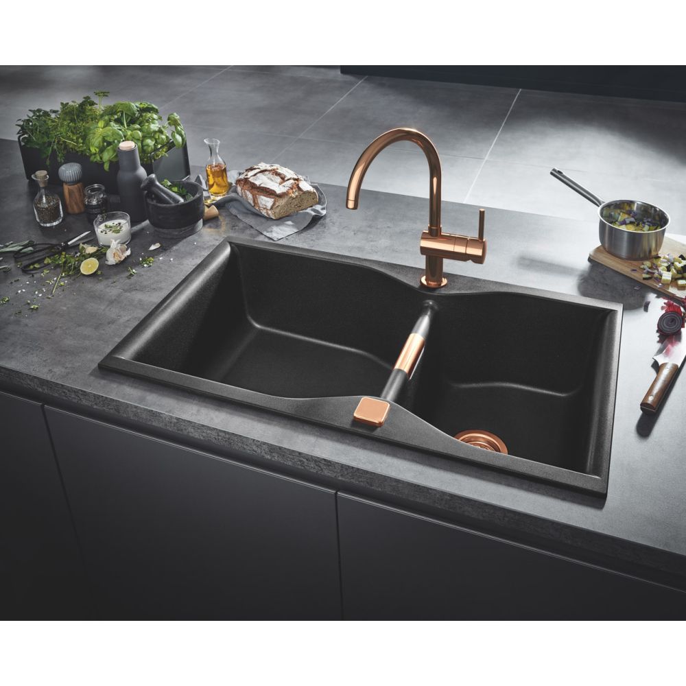Смеситель для кухни GROHE Minta с поворотным C-изливом, теплый закат глянец (32917DA0)