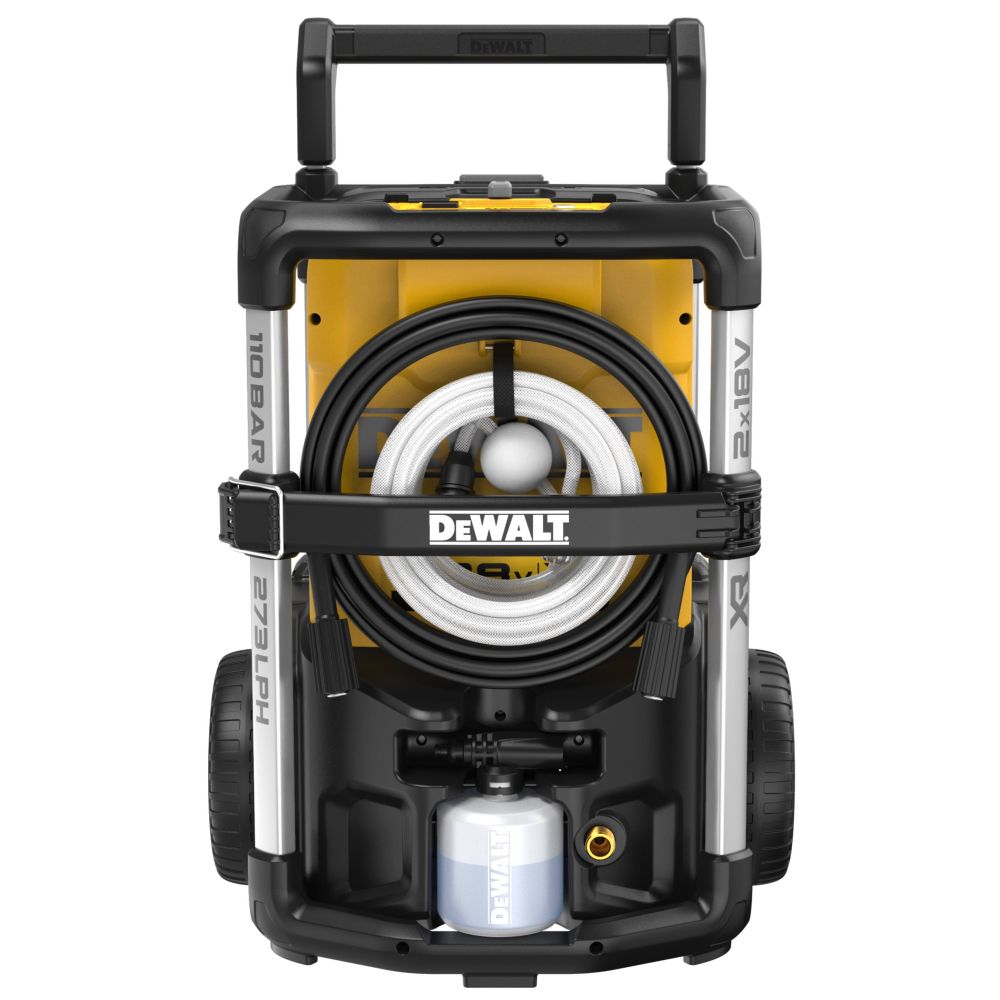 Аккумуляторная мойка высокого давления DEWALT DCMPW1600P1, 2х18 В, 110 бар, 330 л/ч, с АКБ 5 Ач и ЗУ (DCMPW1600P1N-XJ)