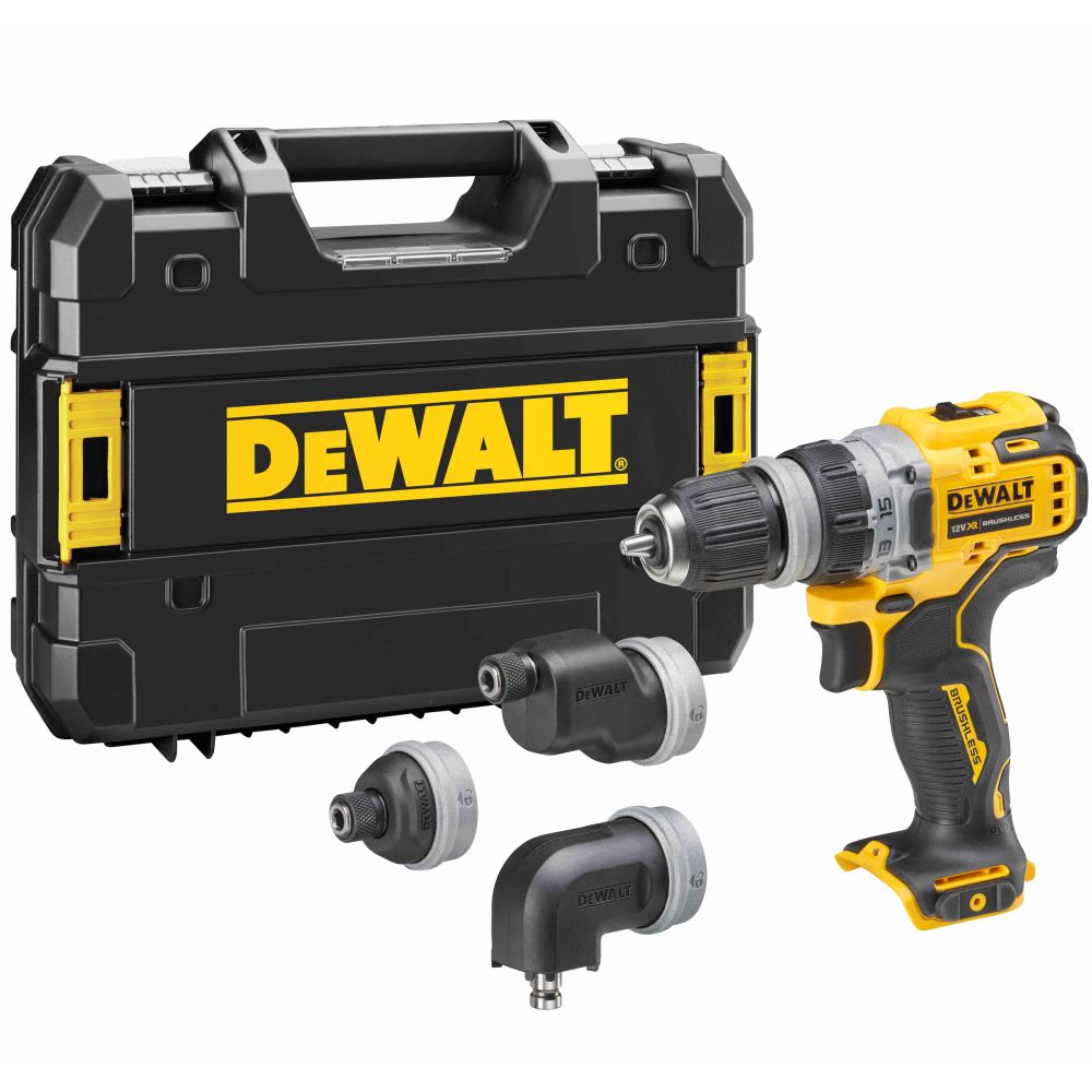 Дрель-шуруповерт DEWALT DCD703NT, 12 В, 58 Нм, 1500 об/мин, с набором насадок, без АКБ и ЗУ, в кейсе TSTAK (DCD703NT-XJ)