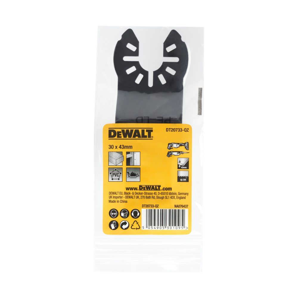 Полотно DeWalt Fastcut, для реноватора, по дереву, 30 x 43 мм, DT20733