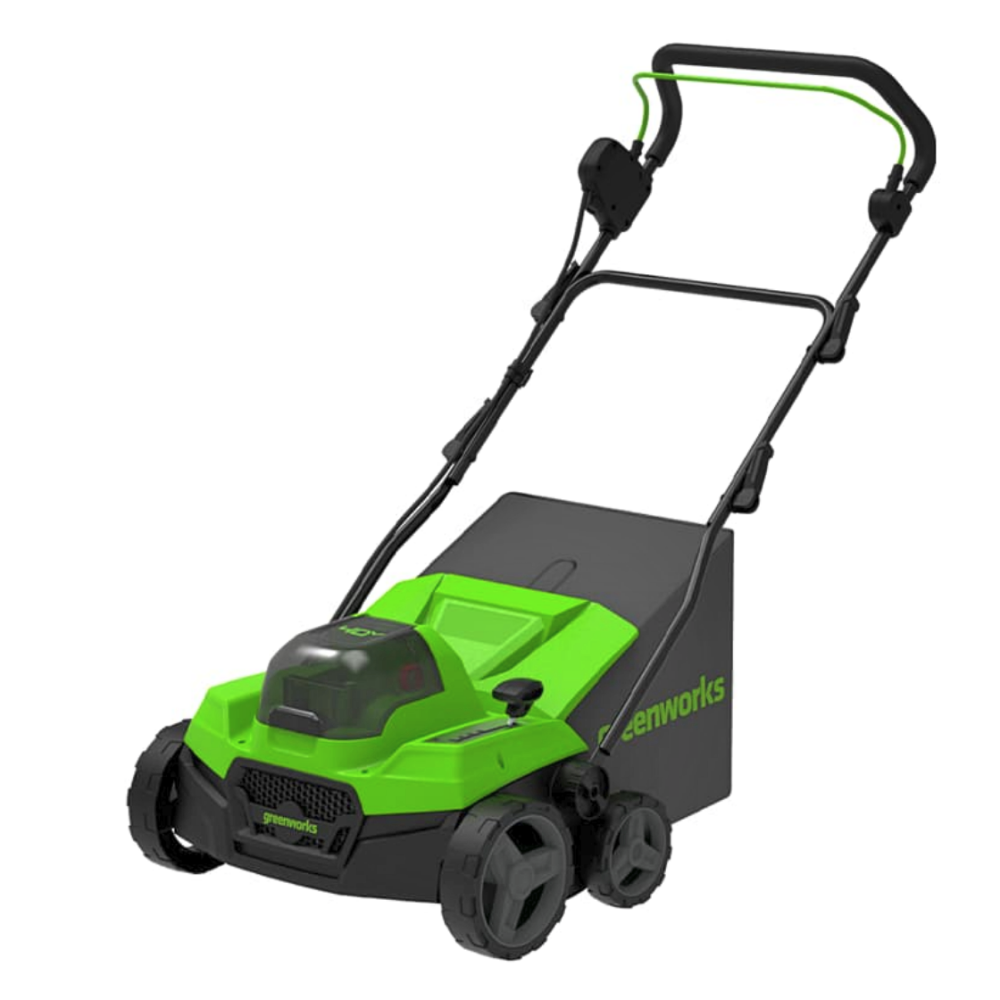Аккумуляторный аэратор-скарификатор Greenworks, 40V В, 750 Вт, 38 см, c АКБ 4 Ач и ЗУ, 2517607UB