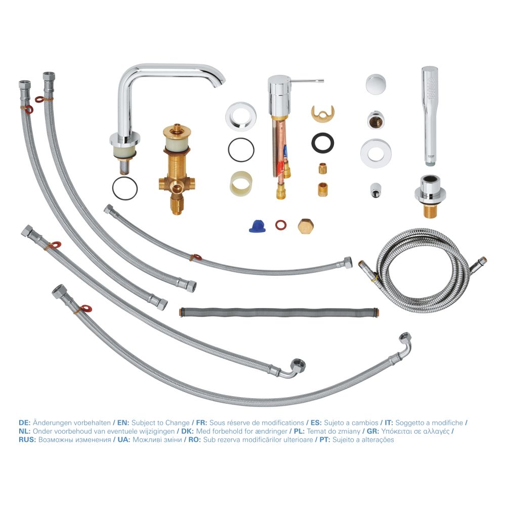Смеситель для ванны GROHE Essence на 4 отверстия, на край ванны, хром (19578001)