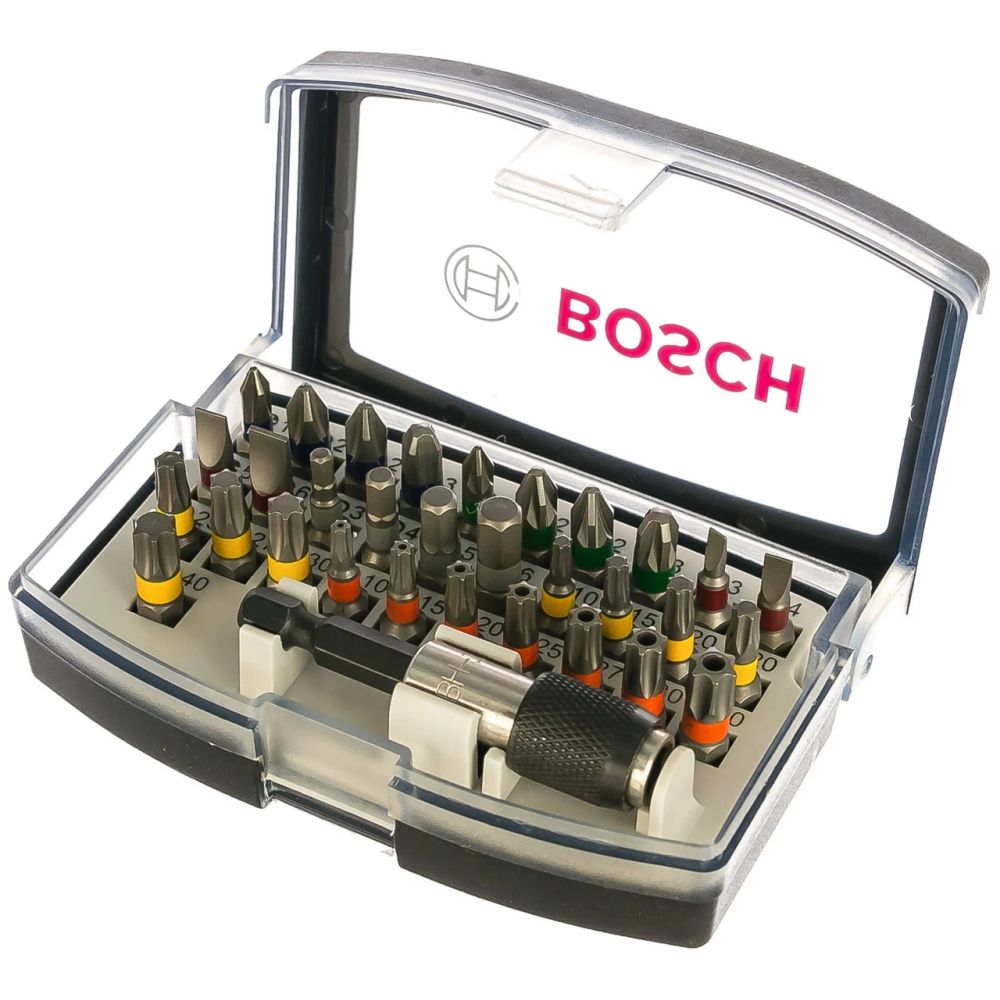 Набор бит Bosch Extra Hard с цветовой кодировкой, 32 шт. (2.607.017.319)