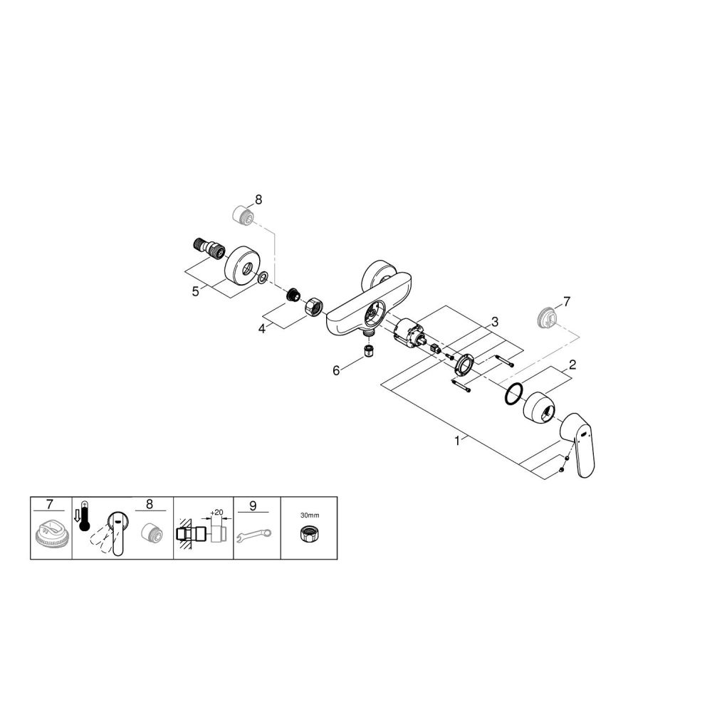 Смеситель для душа GROHE Eurosmart Cosmopolitan, хром (32837000/U), уцененный товар