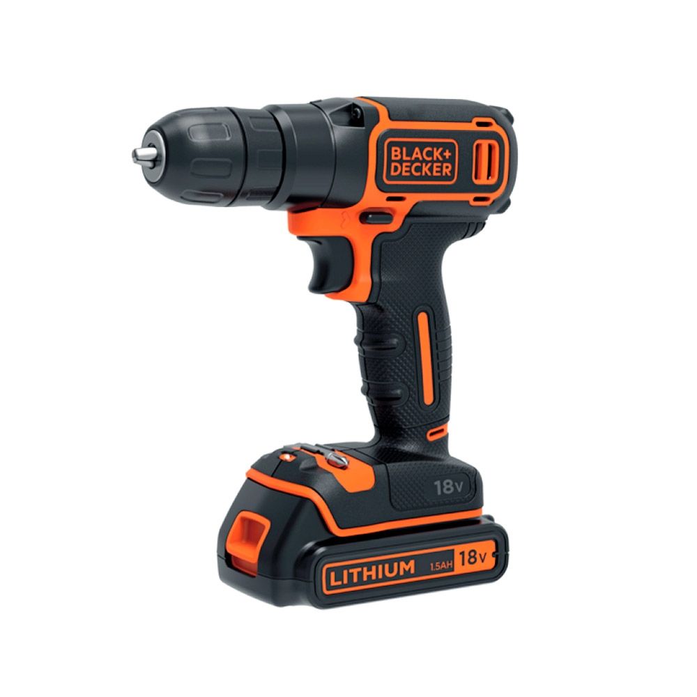 Аккумуляторная дрель-шуруповерт BLACK+DECKER BDCD18K, 650 об/мин, 10.3/30 Нм, ЗУ