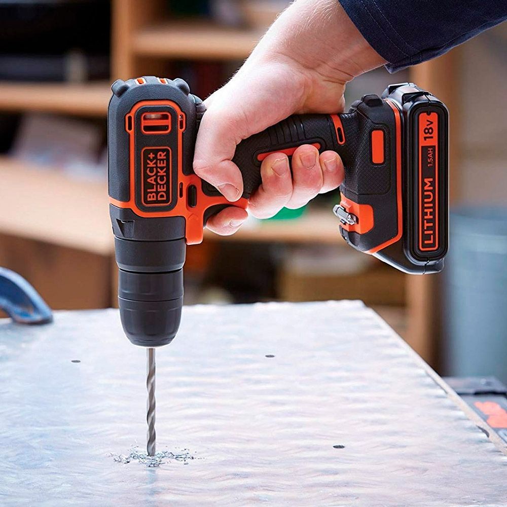 Аккумуляторная дрель-шуруповерт BLACK+DECKER BDCD18K, 650 об/мин, 10.3/30 Нм, ЗУ