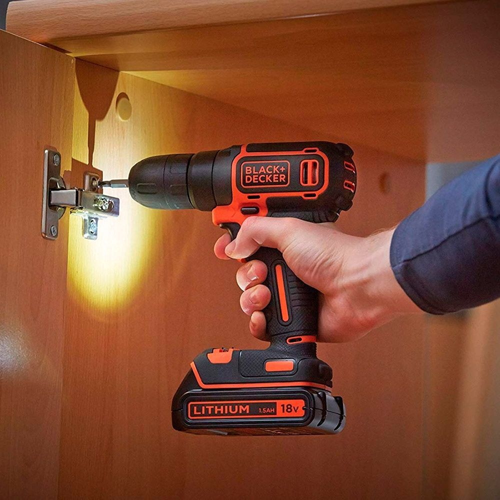 Аккумуляторная дрель-шуруповерт BLACK+DECKER BDCD18K, 650 об/мин, 10.3/30 Нм, ЗУ