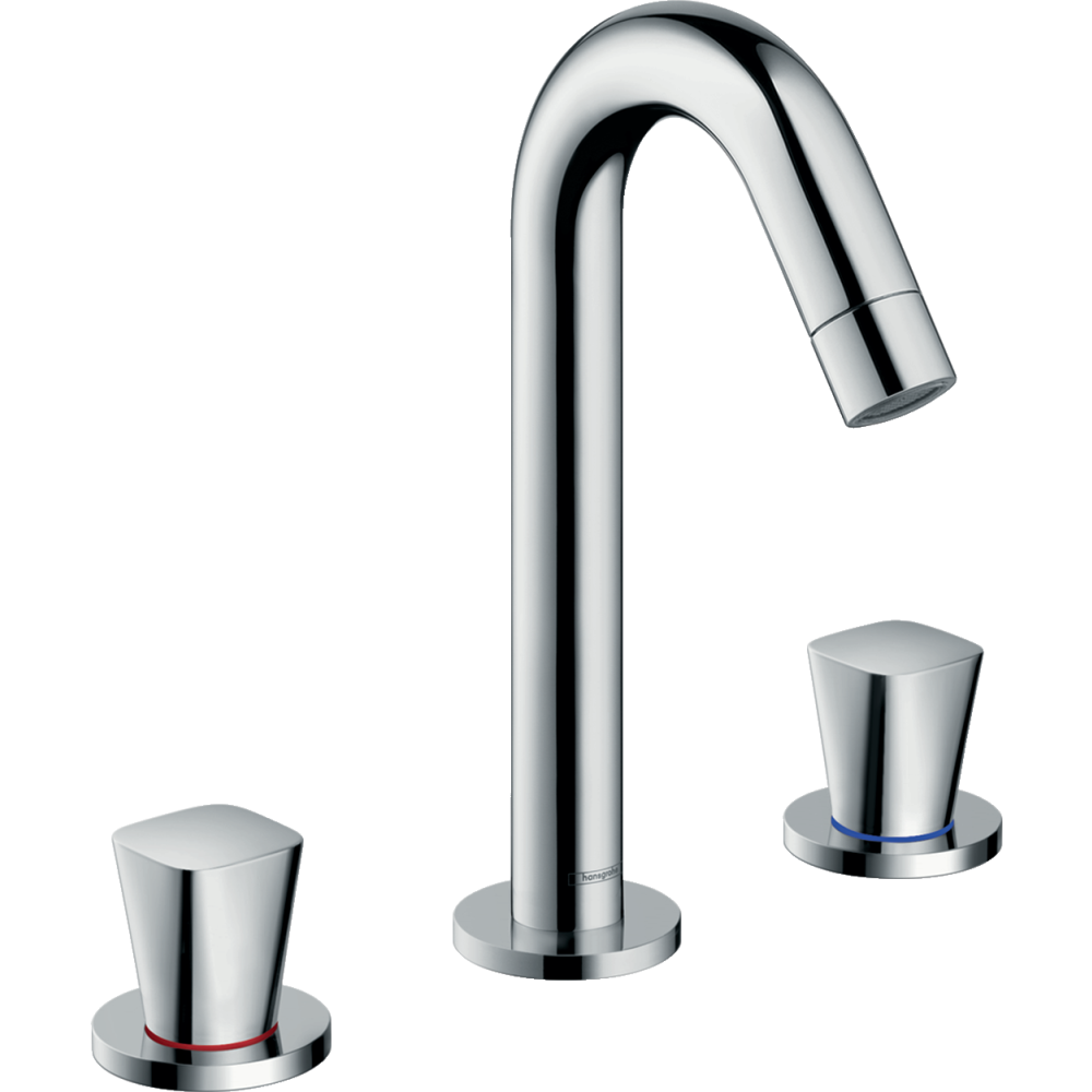 Смеситель для раковины hansgrohe Logis 150 на 3 отверстия, с поворотным изливом и сливным гарнитуром 71133000, хром