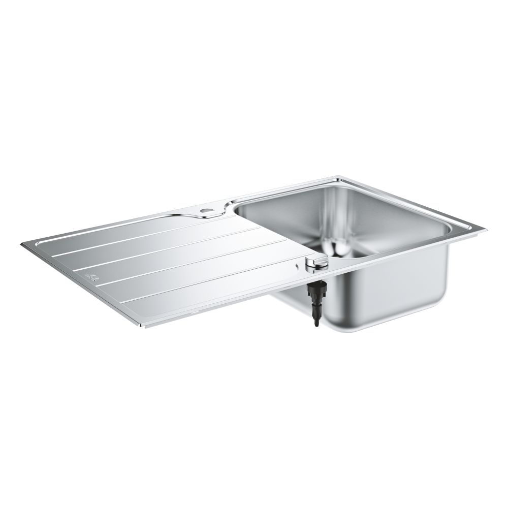 Мойка GROHE K500 45-S 86/50 1.0 оборачиваемая с корзинчатым вентилем, нержавеющая сталь (31571SD1)