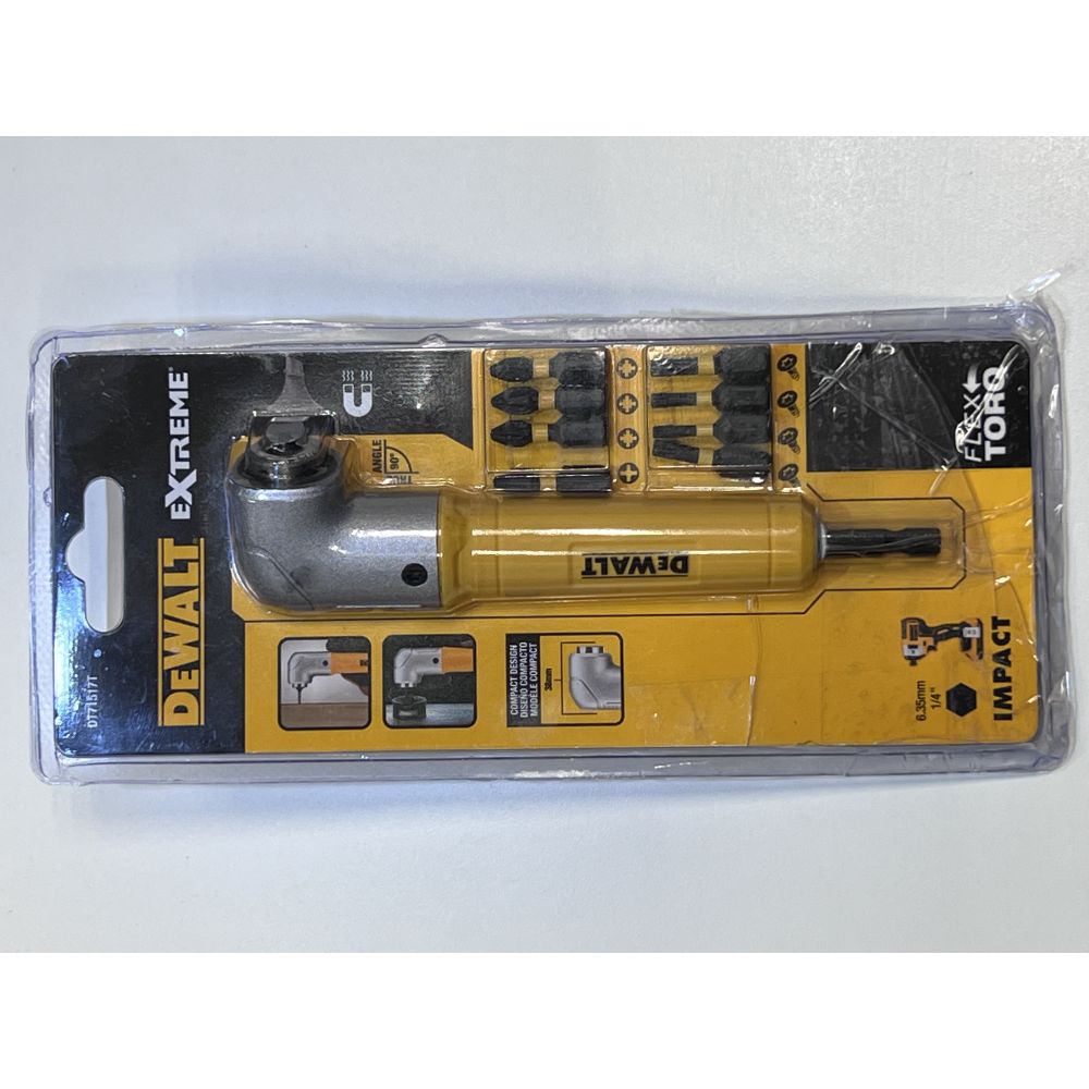 Угловая ударная насадка DEWALT DT71517T, с набором бит, 9 шт., уцененный товар