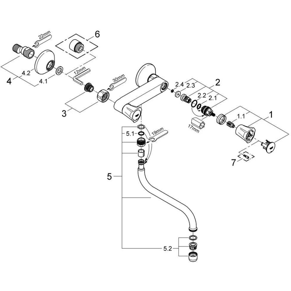 Смеситель для кухни GROHE Costa L, хром (31187001)