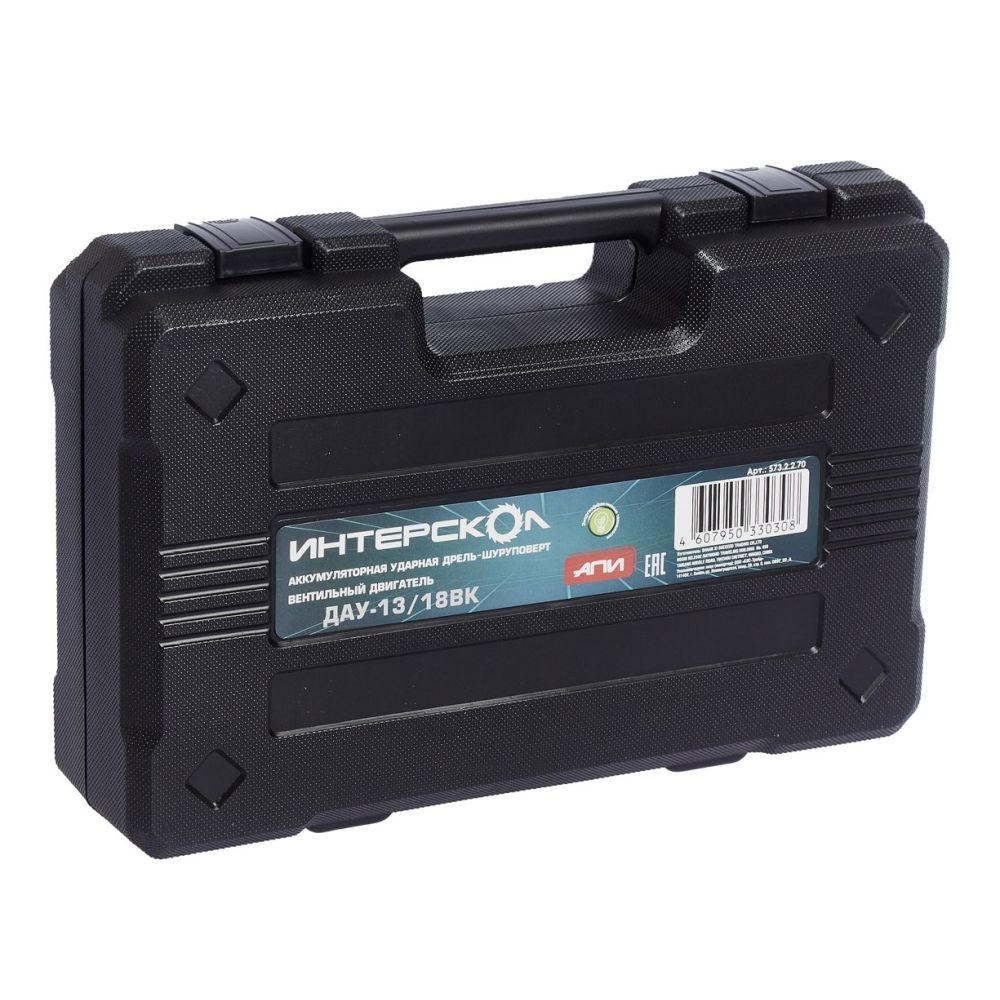 Дрель-шуруповерт ИНТЕРСКОЛ ДАУ-13/18ВК 45, 18 В, 1700 об/мин, 25500 уд/мин, без АКБ и ЗУ, в кейсе (573.0.0.70)