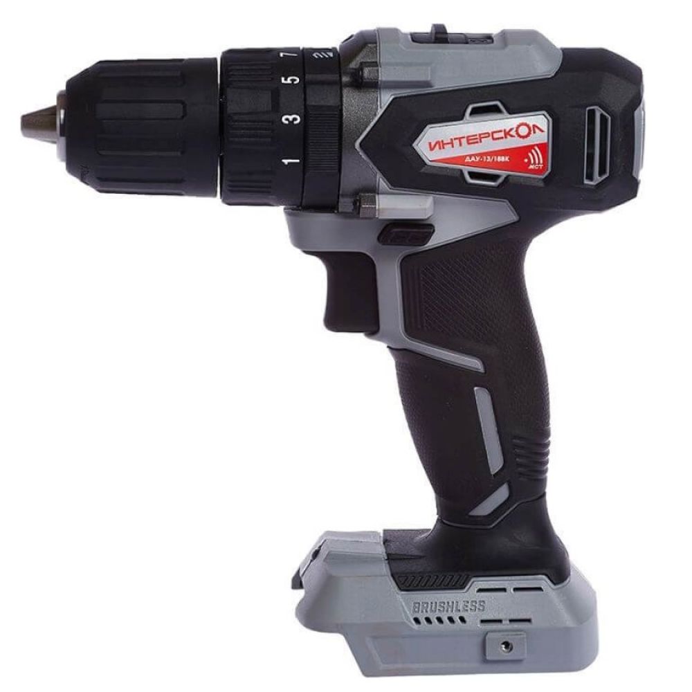 Дрель-шуруповерт ИНТЕРСКОЛ ДАУ-13/18ВК 45, 18 В, 1700 об/мин, 25500 уд/мин, без АКБ и ЗУ, в кейсе (573.0.0.70)