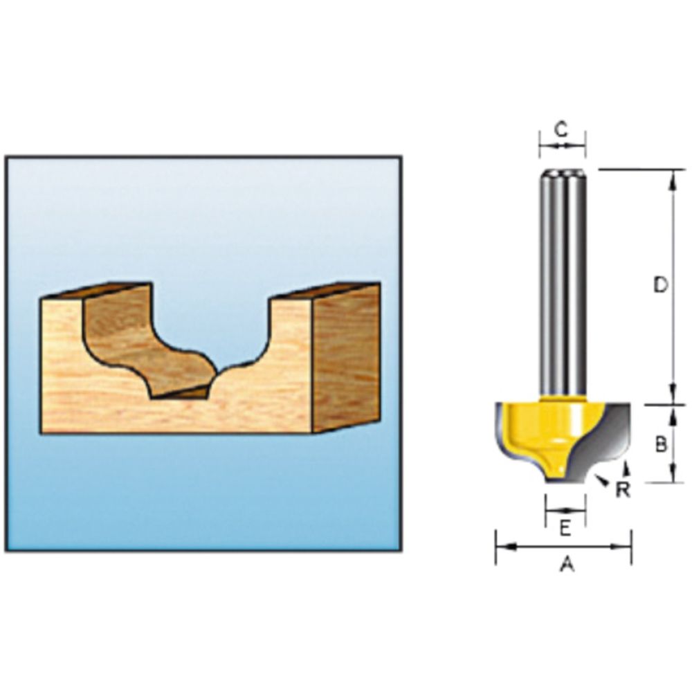 Фреза пазовая фасонная Makita "S-образная" 3, 18R 19, 05х11, 11х8х32х2Т, D-11047