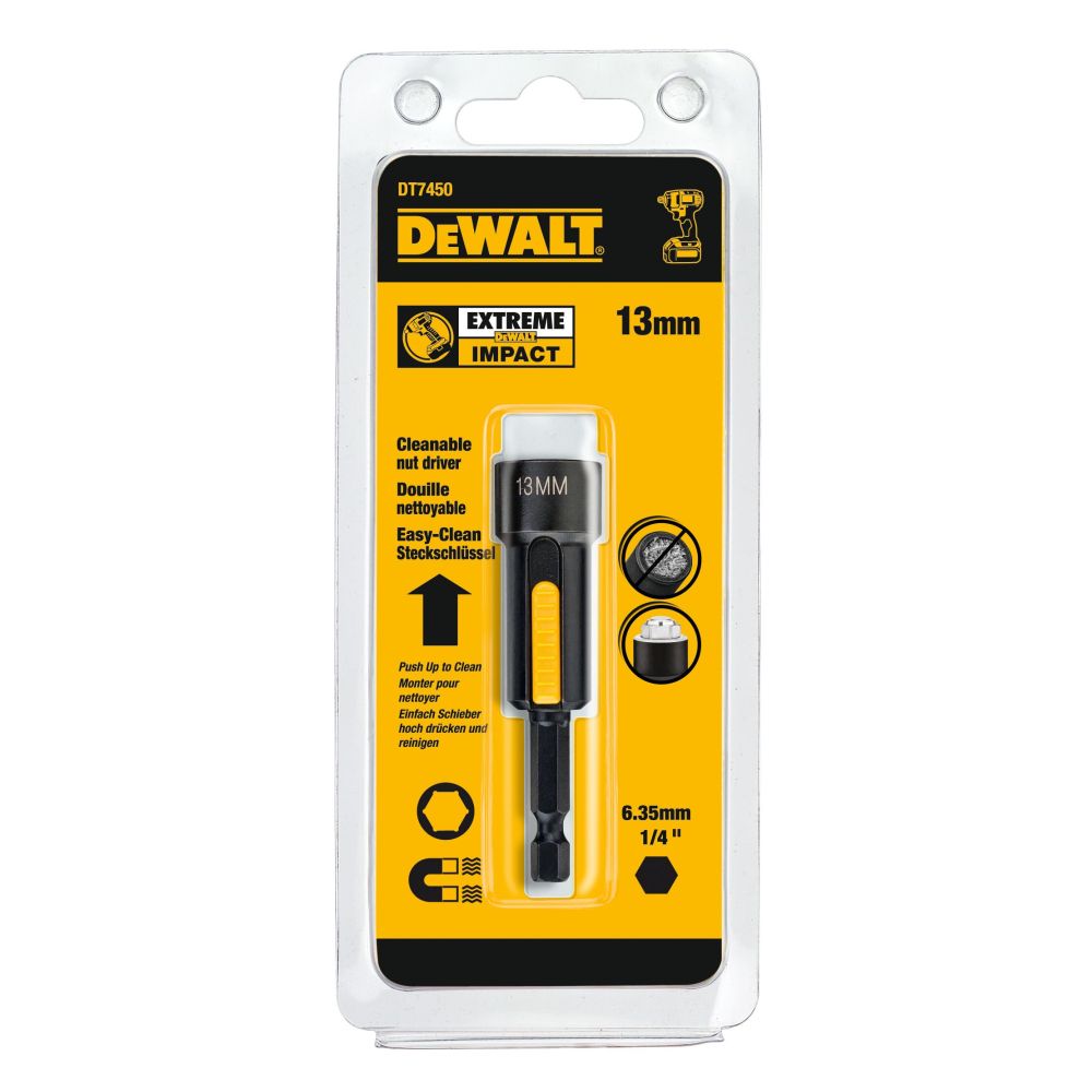 Торцевой ключ DEWALT IMPACT DT7450, 13 мм, магнитный Easy Clean