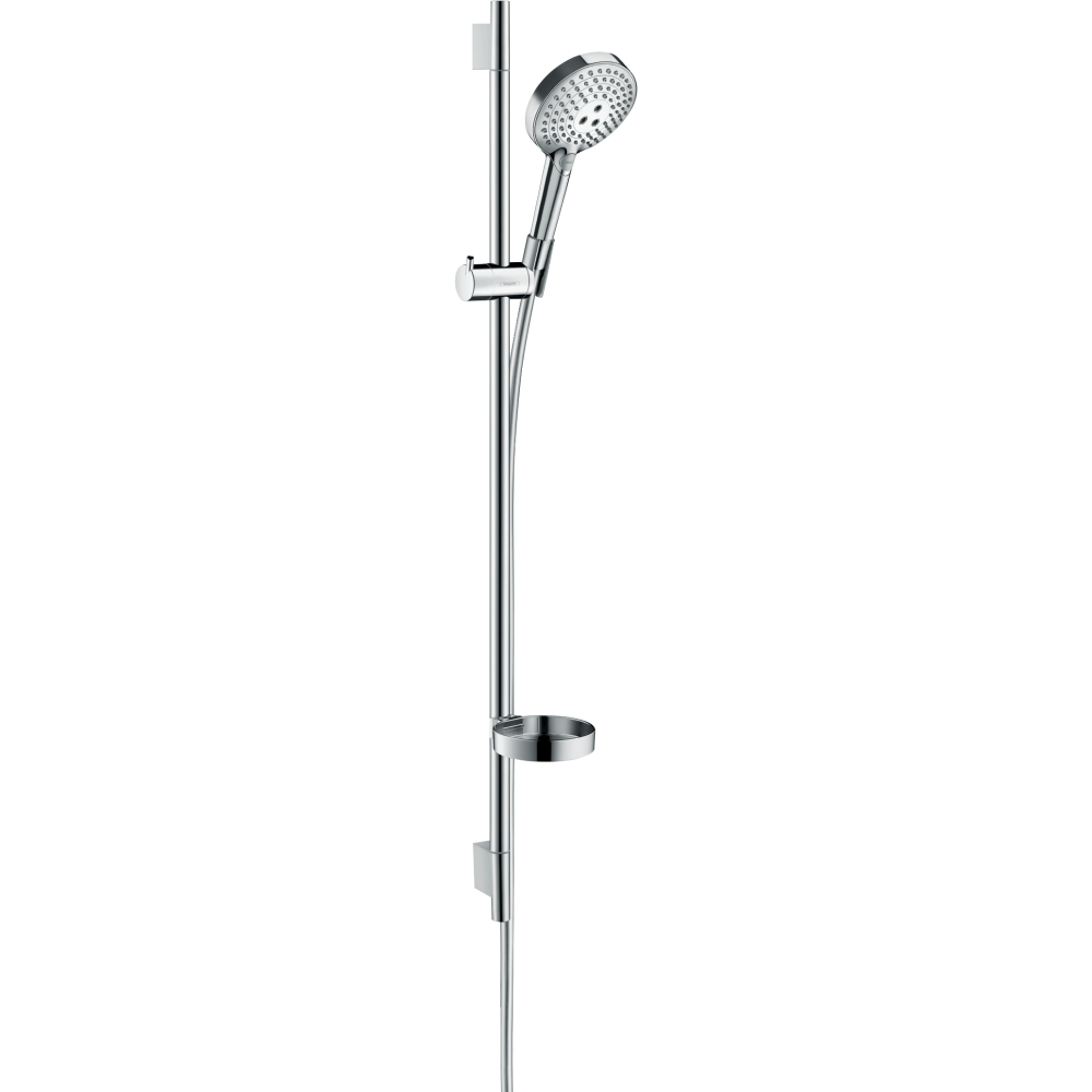 Душевой гарнитур hansgrohe Raindance Select S 120 3jet PowderRain со штангой 90 см и мыльницей 27667000, хром