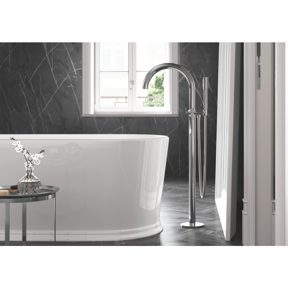 Внешняя часть смесителя для ванны GROHE Atrio напольного монтажа, двухвентильный, хром (25044003)