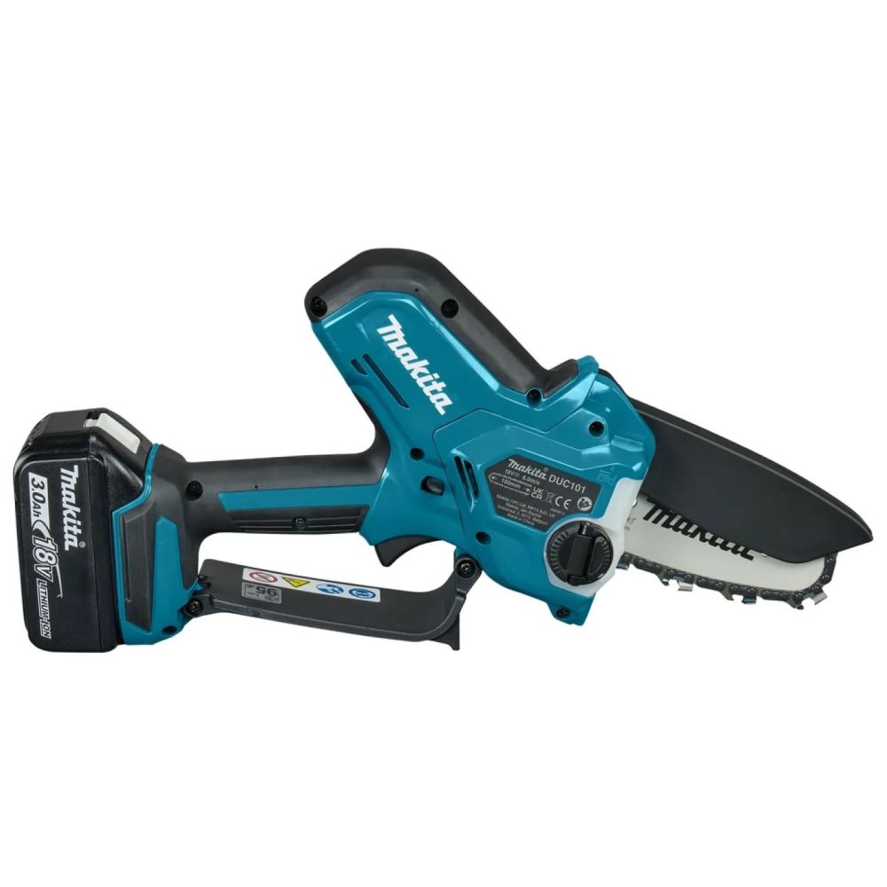Аккумуляторная цепная пила Makita DUC101SF, 18 В, 10 см, с АКБ 3 Ач и ЗУ