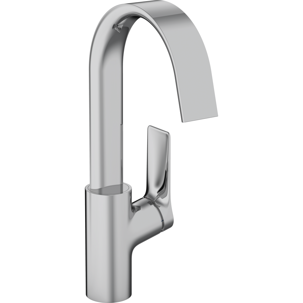 Смеситель для раковины hansgrohe Vivenis 210 с поворотным изливом, со сливным гарнитуром 75030000, хром