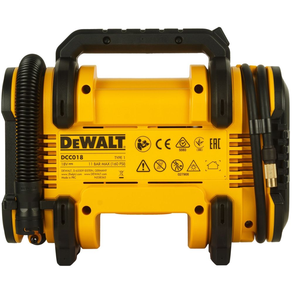 Аккумуляторный компрессор DEWALT DCC018P1, 18 В, 11 бар, 14.7 л/мин, с АКБ 5 Ач и ЗУ