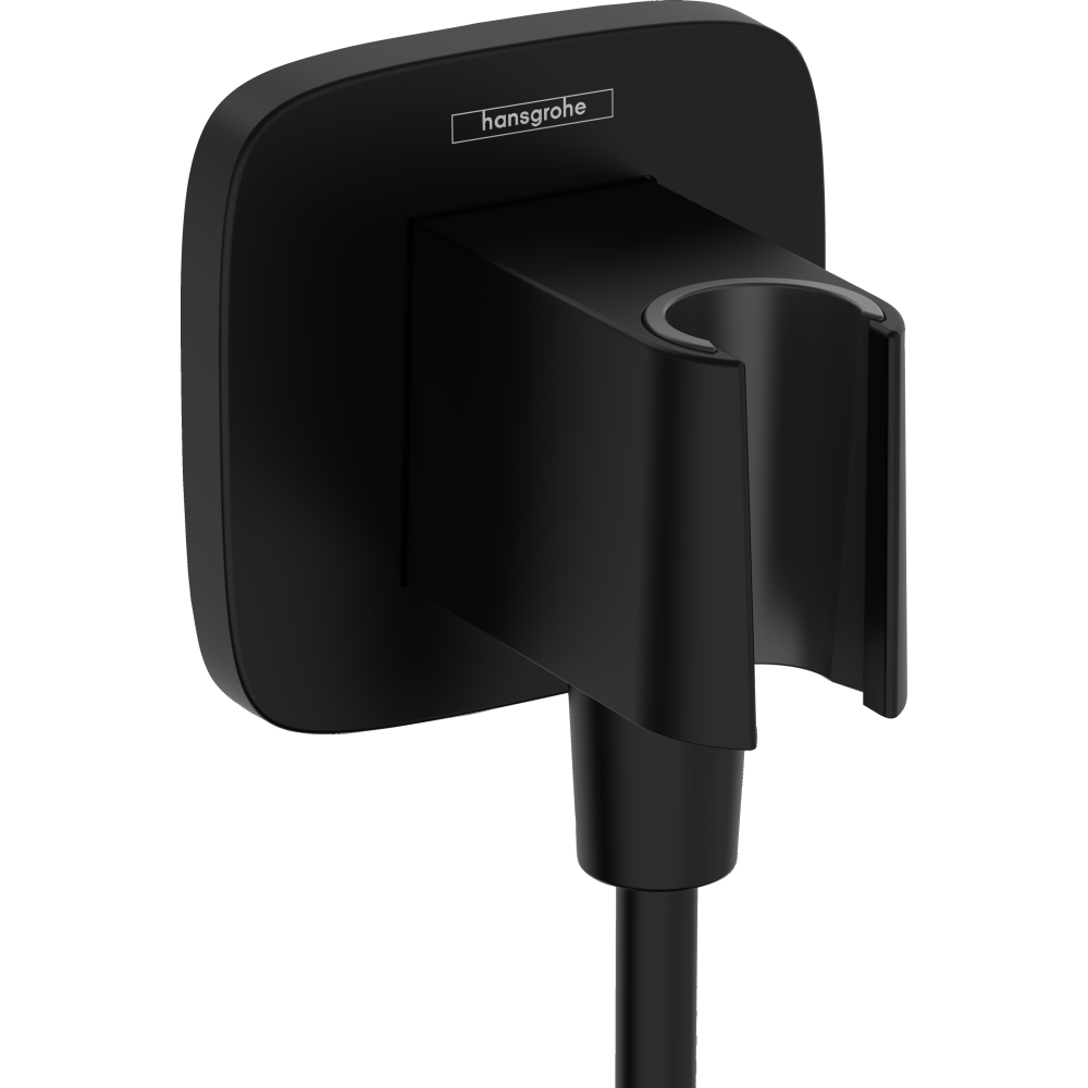 Шланговое подключение hansgrohe FixFit Porter Q с держателем для душа 26887670, матовый черный