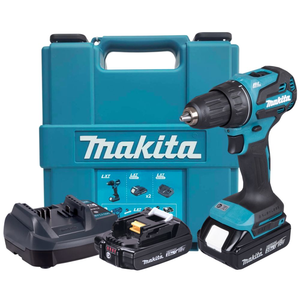 Аккумуляторная дрель-шуруповерт Makita DDF490WVE, 18 В, 1900 об/мин, с 2 АКБ 2 Ач и ЗУ, в кейсе