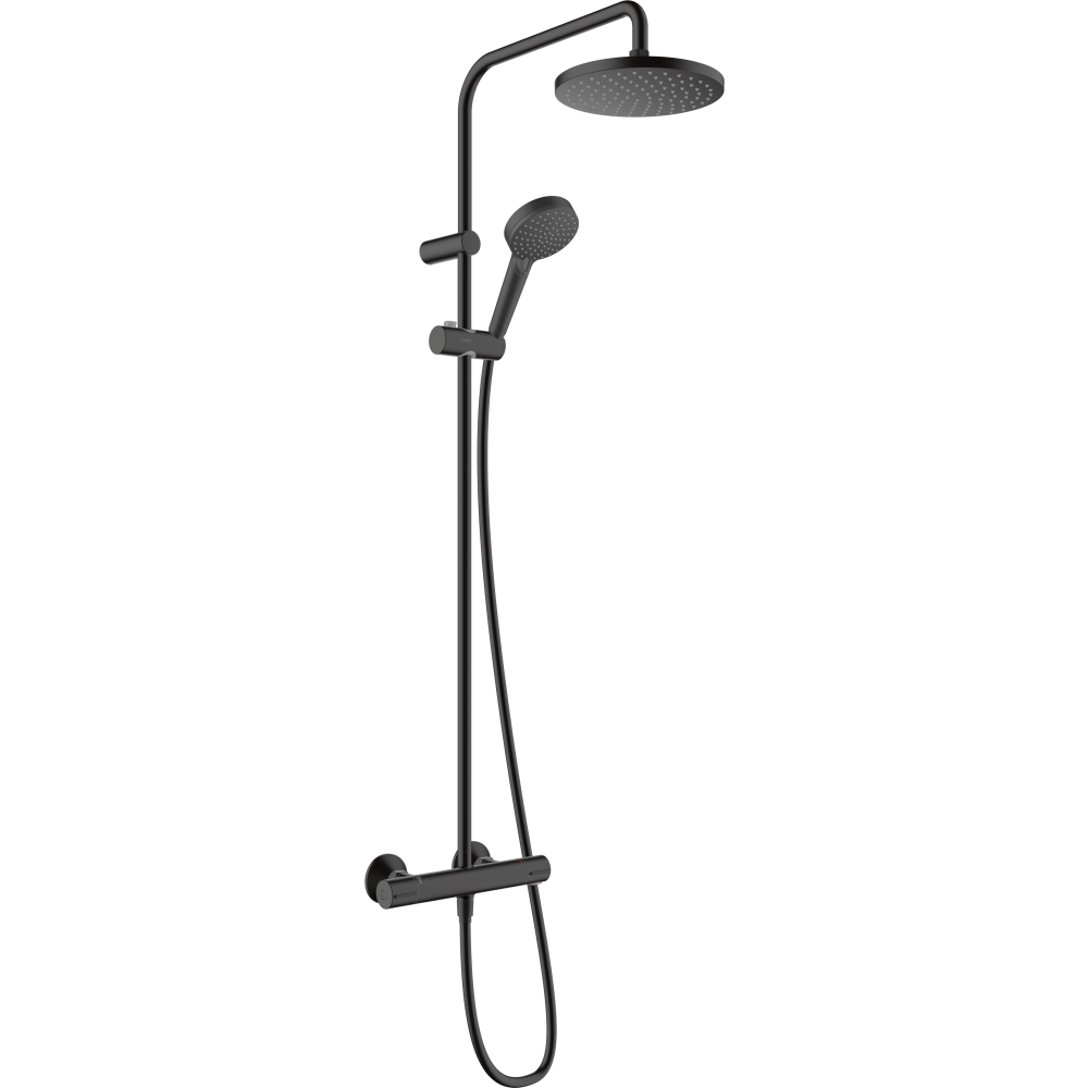 Душевая система hansgrohe Vernis Blend 200 1jet EcoSmart с термостатом 26089670, матовый черный