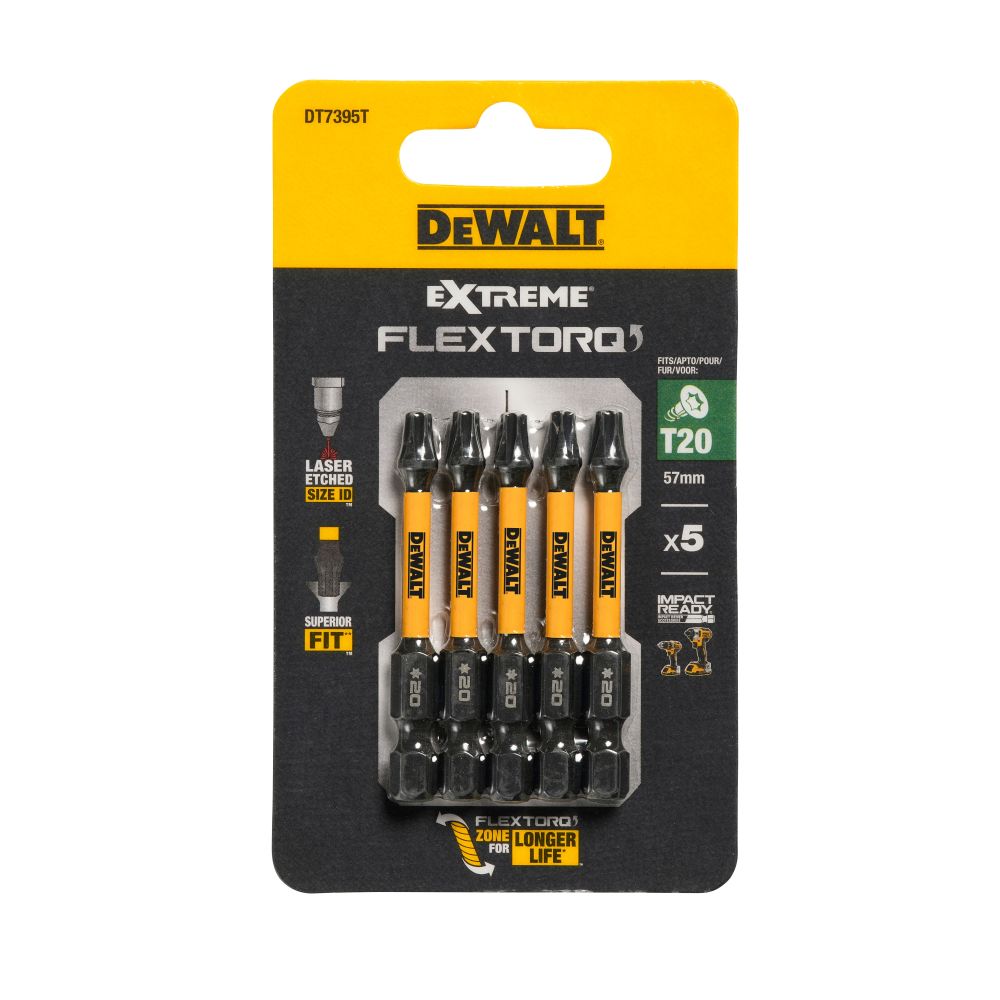 Бита DEWALT T20, 50 мм HEX, 5 шт. (DT7395T-QZ)
