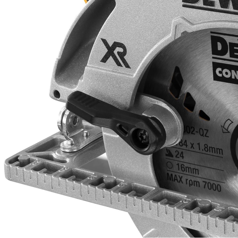 Аккумуляторная дисковая пила DEWALT DCS572P2, 18 В, 184 мм, 5500 об/мин, с 2 АКБ 5 Ач и ЗУ, в кейсе TSTAK (DCS572P2-QW)