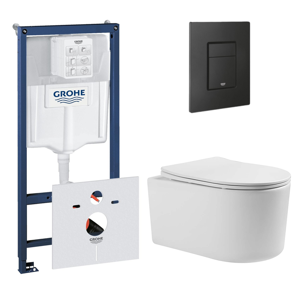 Комплект инсталляции GROHE 38811KF0 с унитазом Aquatek МИЯ и сиденьем с микролифтом (NW0155)