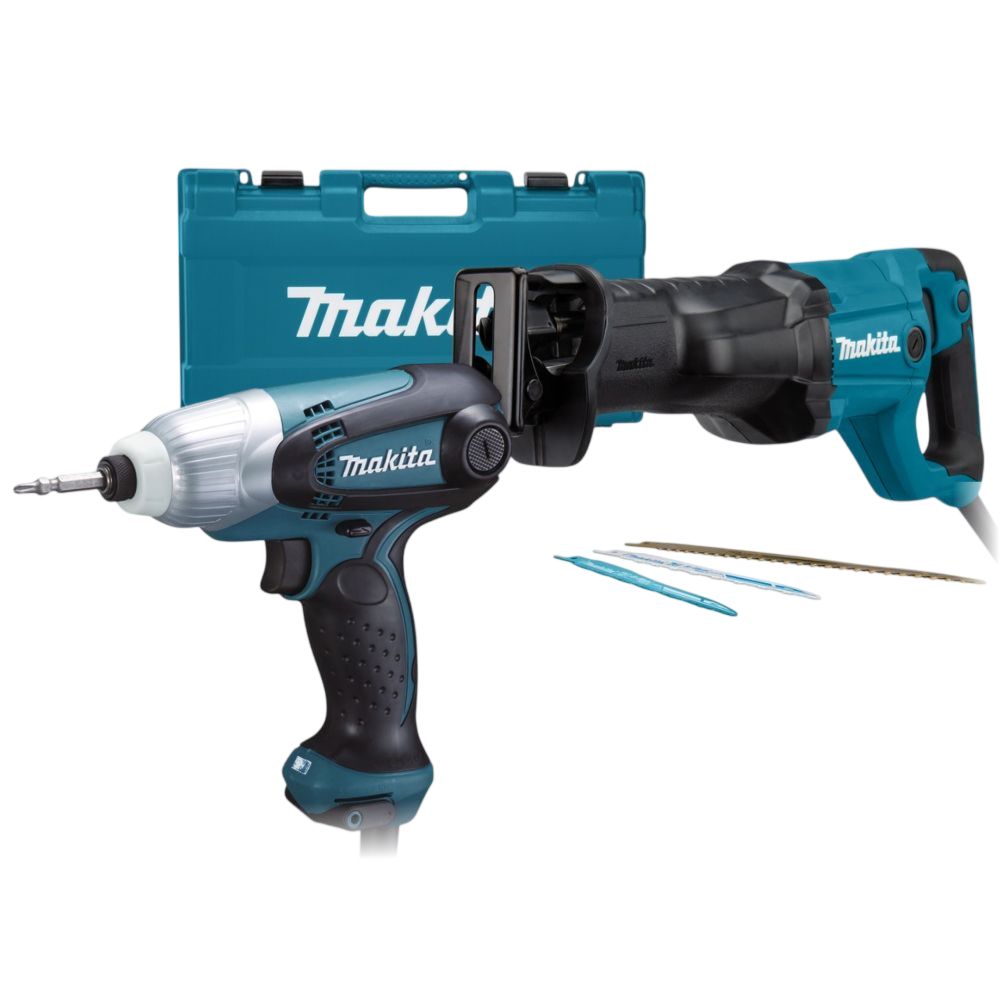 Набор электроинструмента Makita: ударный шуруповерт TD0101F + сабельная пила JR3051TK (ACSET-35)