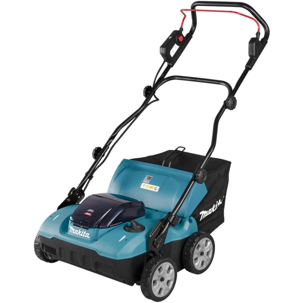 Аккумуляторный скарификатор-аэратор Makita UV001GU201, 40 В, 38 см, 50 л, с 2 АКБ 4 Ач и ЗУ