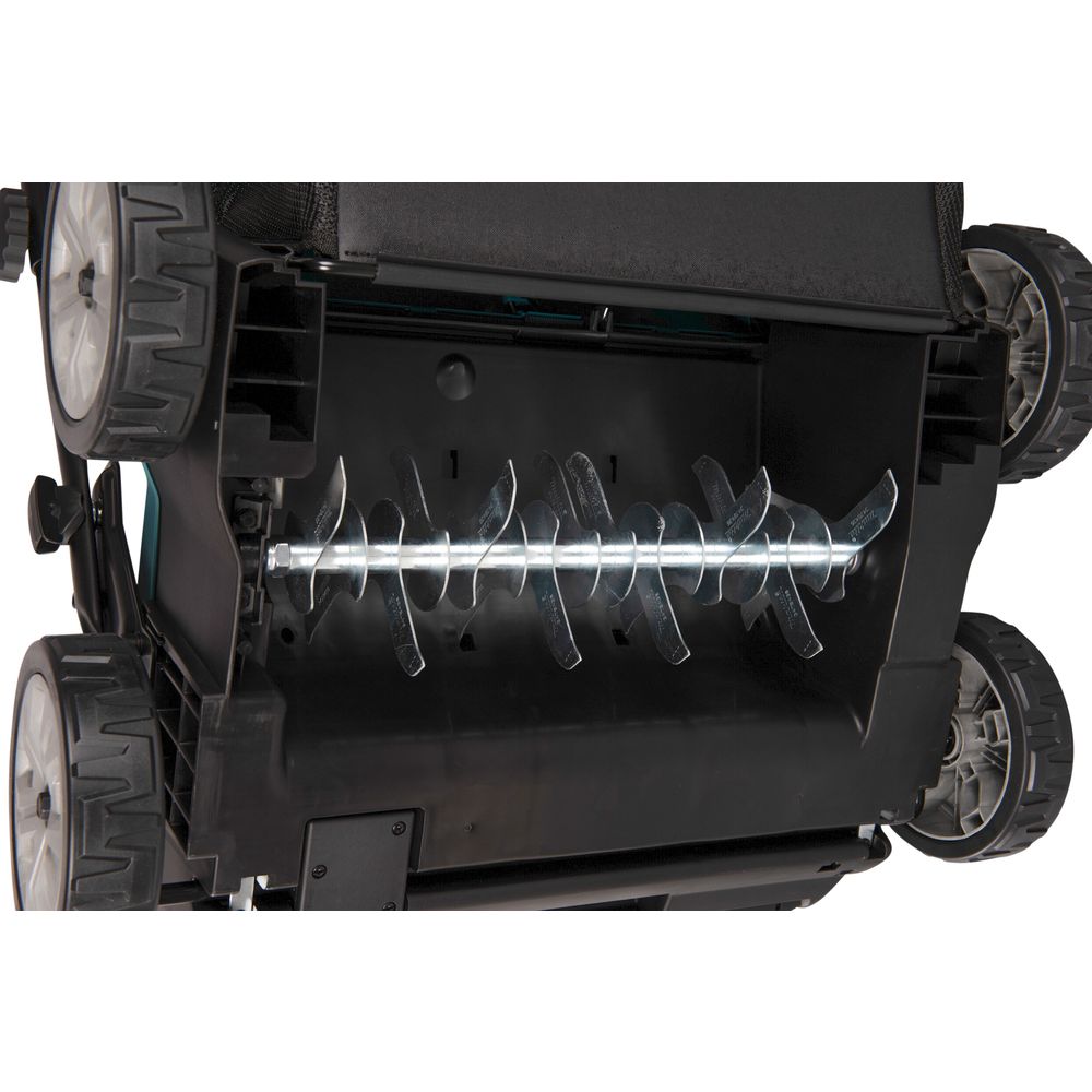 Аккумуляторный скарификатор-аэратор Makita UV001GU201, 40 В, 38 см, 50 л, с 2 АКБ 4 Ач и ЗУ