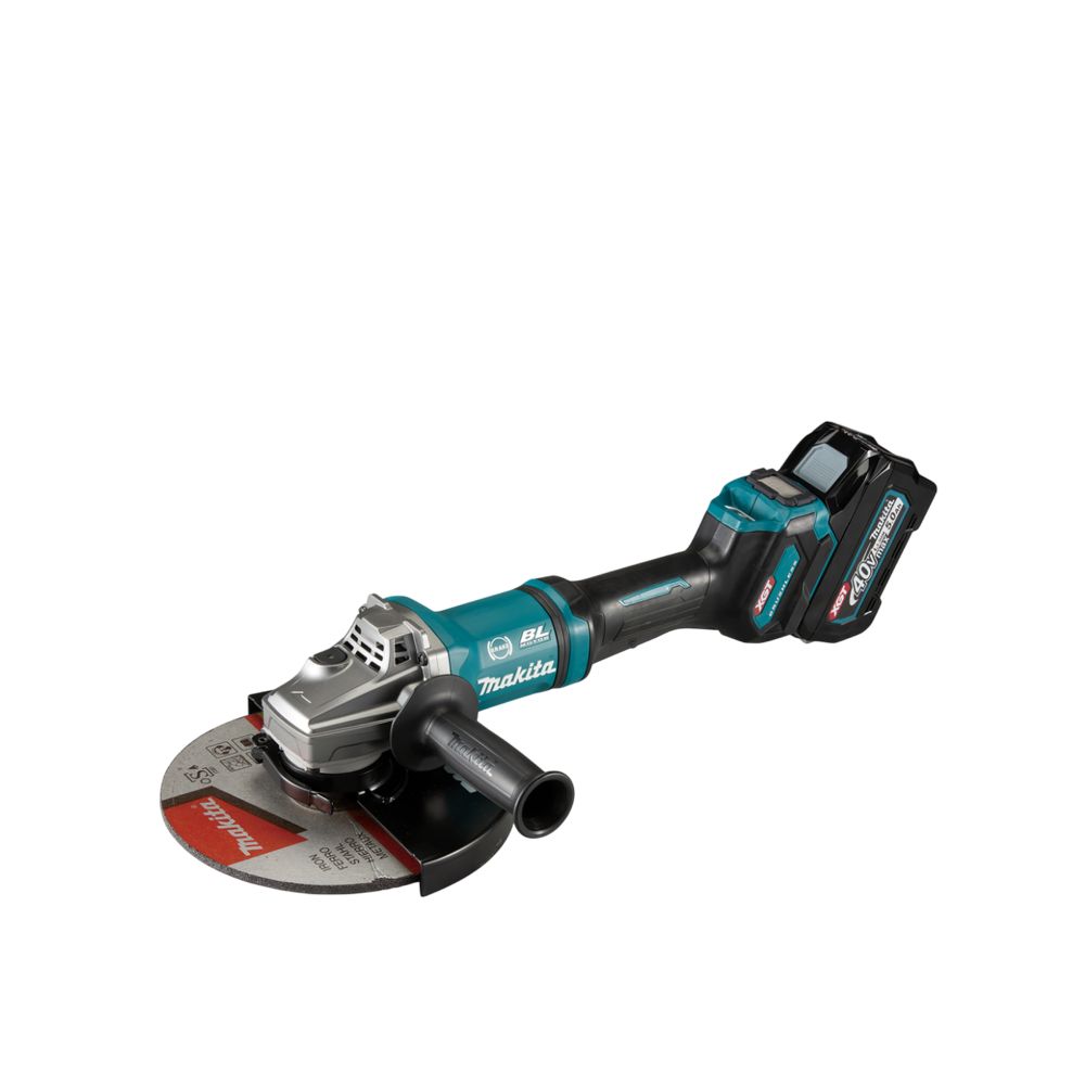Аккумуляторная угловая шлифмашина Makita GA038GT201, 40 В, 230 мм, 6600 об/мин, с 2 АКБ 5 Ач и ЗУ, в кейсе