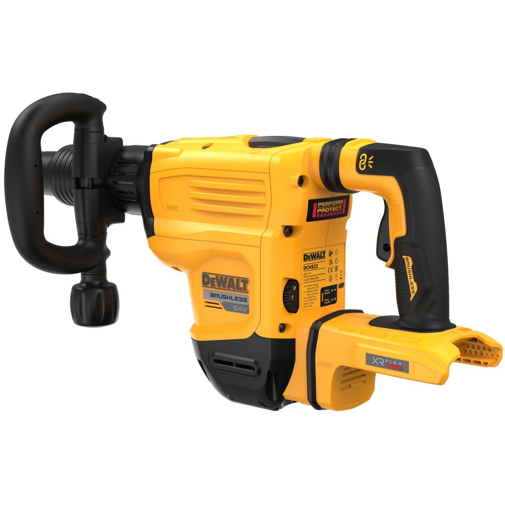 Аккумуляторный отбойный молоток DEWALT DCH832N, 54 В, 10.5 Дж, 2900 уд/мин, без АКБ и ЗУ, в кейсе (DCH832N-XJ)