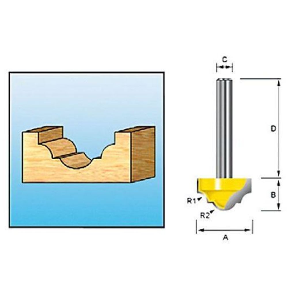 Фреза пазовая фасонная Makita "Классическая" 5, 56R 25, 4х15, 9х12х38x2T, D-11081