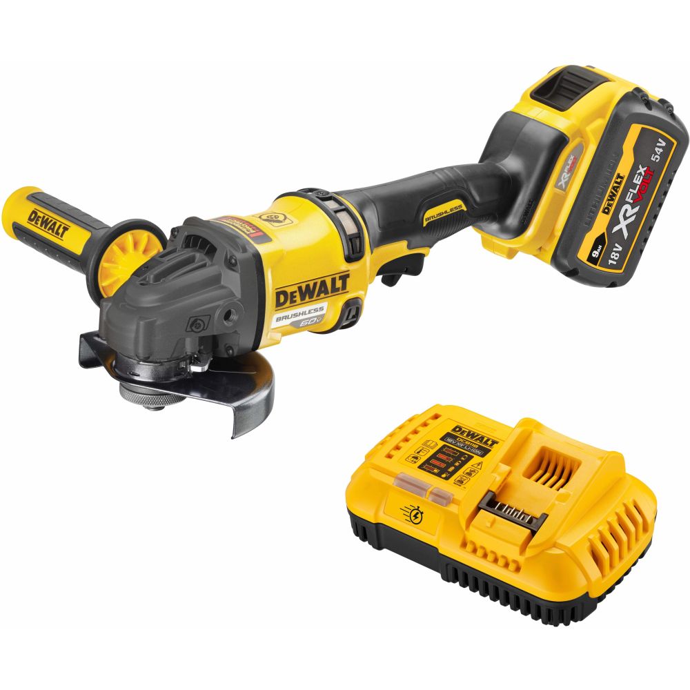 Аккумуляторная угловая шлифмашина DEWALT DCG418BX1, 60 В, 150 мм, 9000 об/мин, с АКБ 3 Ач и ЗУ (DCG418BX1-XJ)
