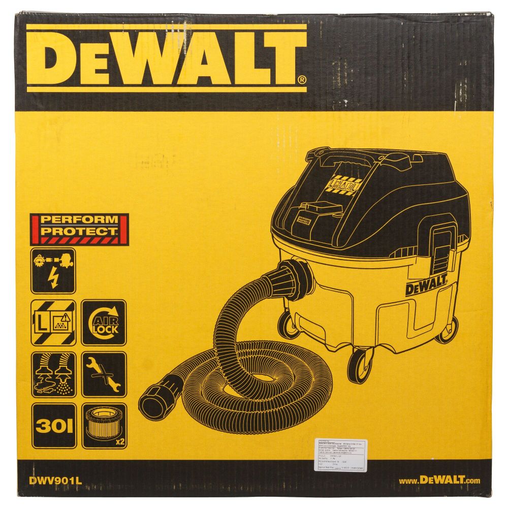Строительный пылесос DEWALT DWV901L, 1400 Вт, 30 л (DWV901L-QS)