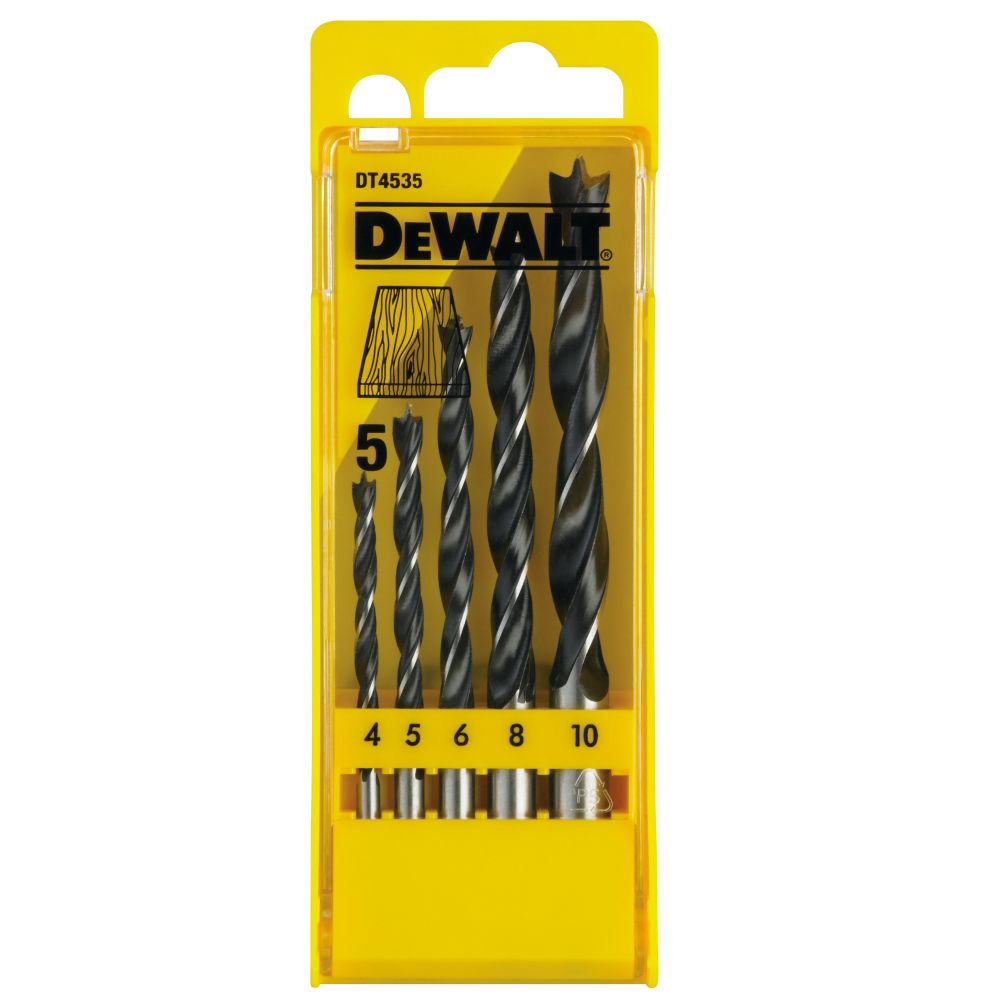 Набор сверл DEWALT DT4535 по дереву, 4-10 мм, 5 шт. (DT4535-QZ)