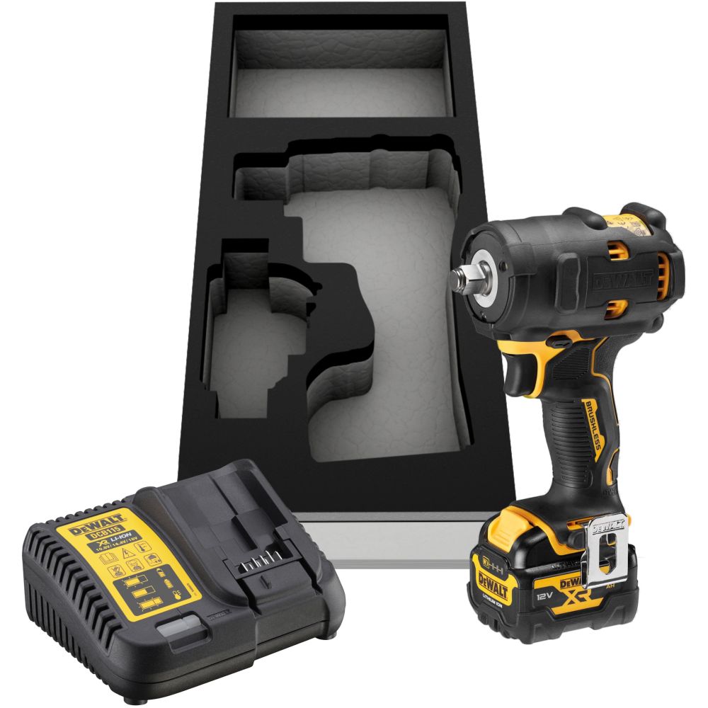 Аккумуляторный гайковерт DEWALT DCF903P1G, 12 В, 340 Нм, 3250 уд/мин, с АКБ 5 Ач и ЗУ, в чехле